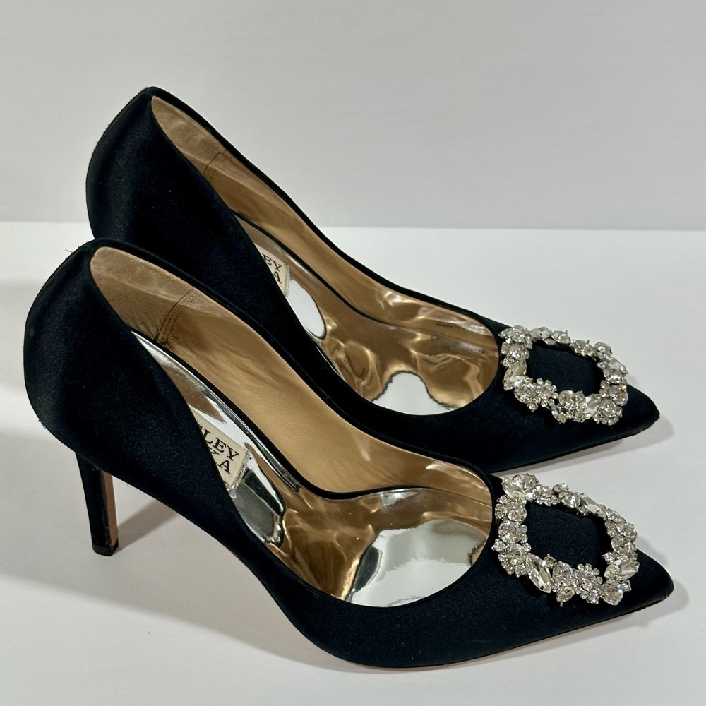 Badgley Mischka Cher Black Satin Pump